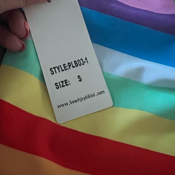 Beach Joy Rainbow Front Knot Bikini Top - Picture 8 of 11